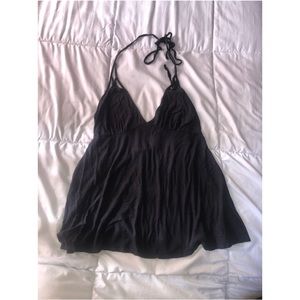 Navy blue V tank top